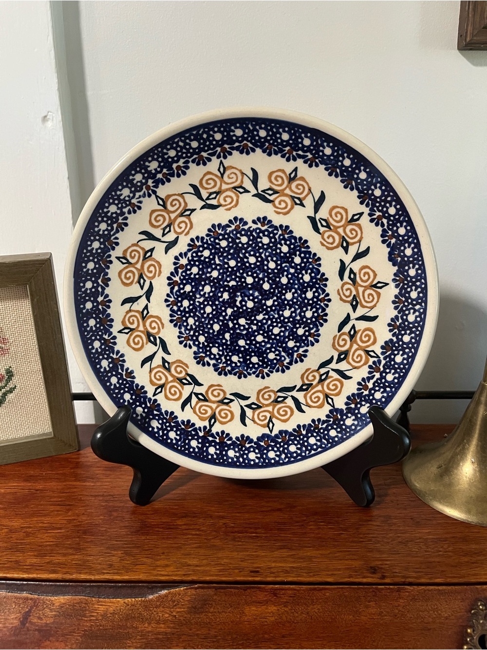 Polish Pottery hand painted floral pattern plate